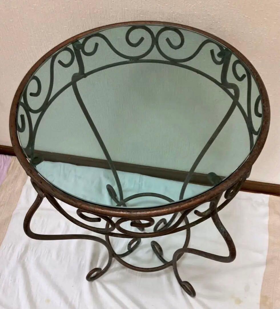 アイアンガラステーブル
