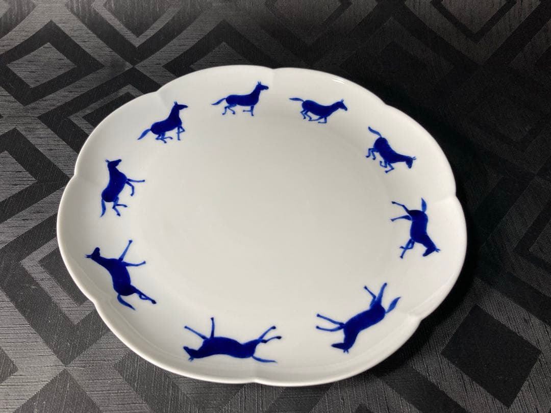 李荘窯　RISO UMAKUYUKU HANAプレートセット　3枚　馬