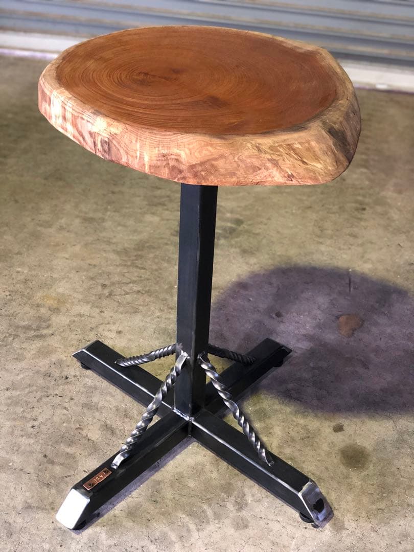 アイアンテーブル　コーヒーテーブル　サイドテーブル　ケヤキ　無垢材