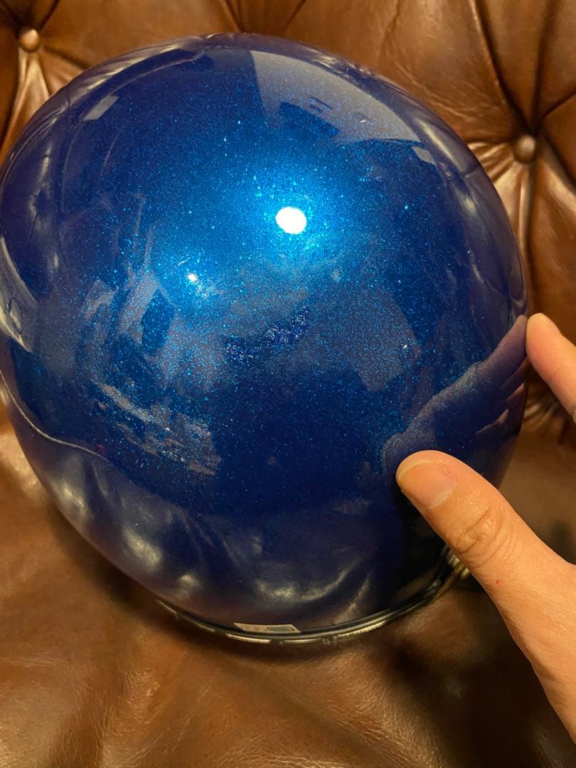 shm タチバナ ヘルメット ブルーフレーク 本革　Sサイズ　55〜56cm