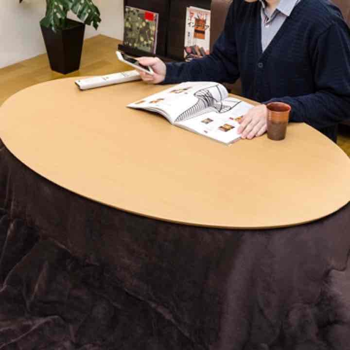 PLYWOOD　モダンコタツ　楕円120　BE/WAL