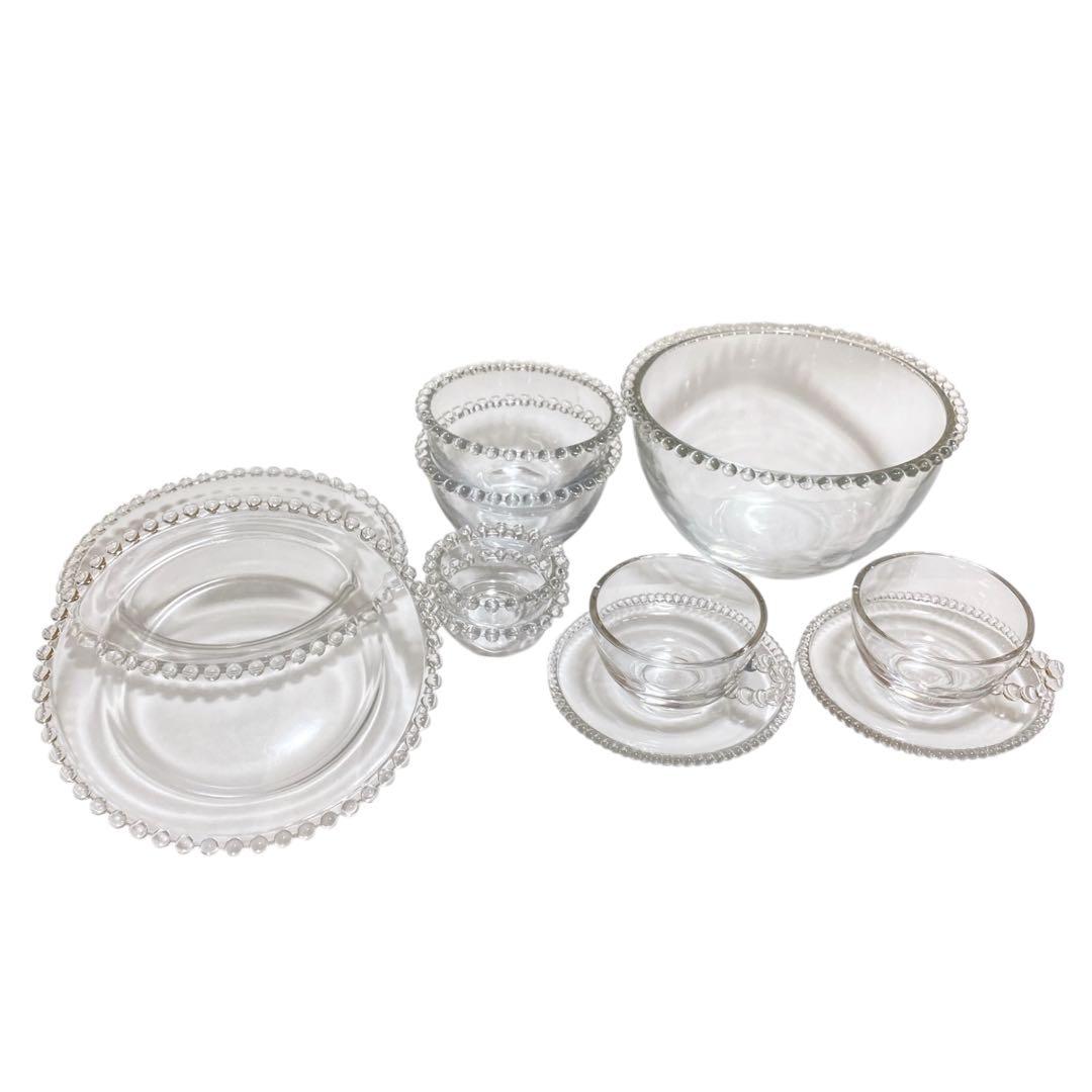 cote table ガラス 食器11点セット カップソーサー プレート ボウル