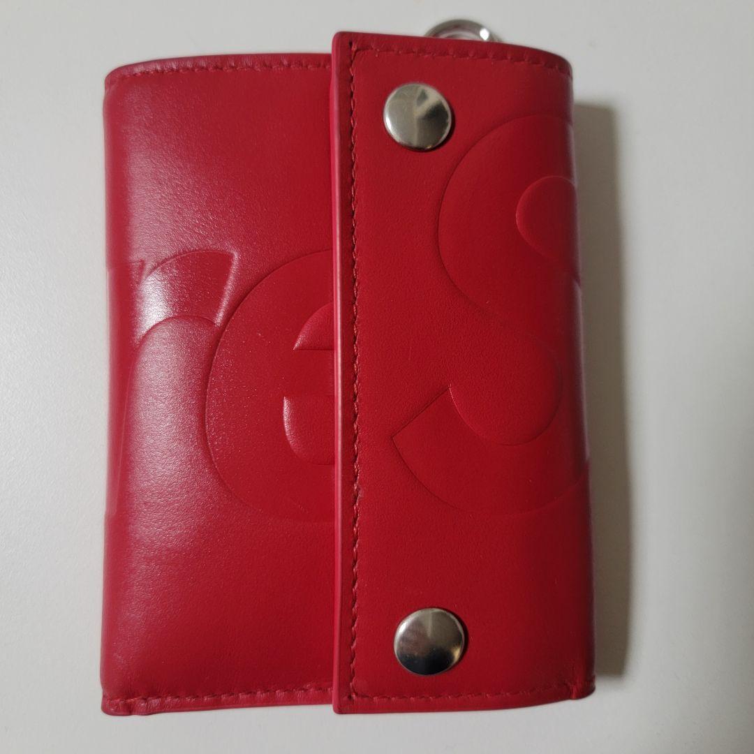 【FW25】supreme Leather Chain Wallet Red