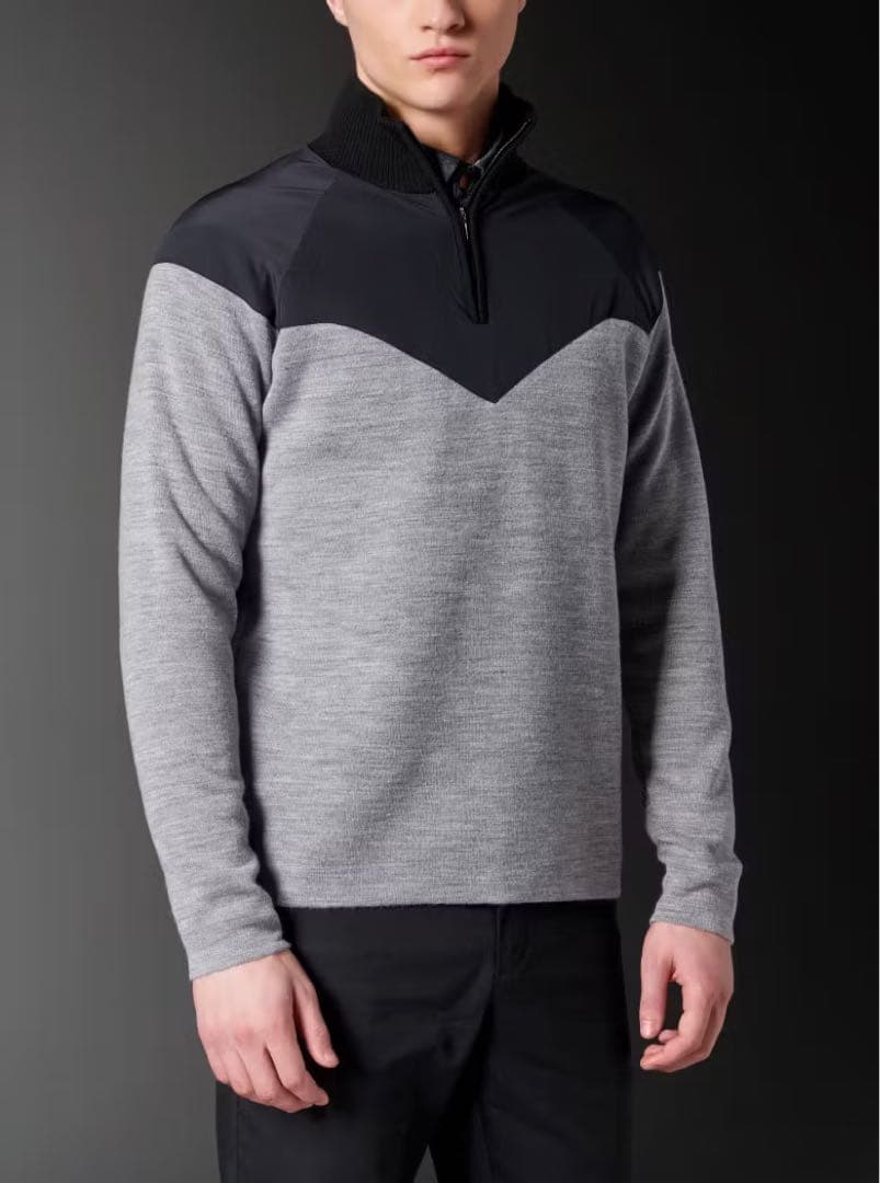 DESCENTE カッティングデザイン ジップスタンド セーター L