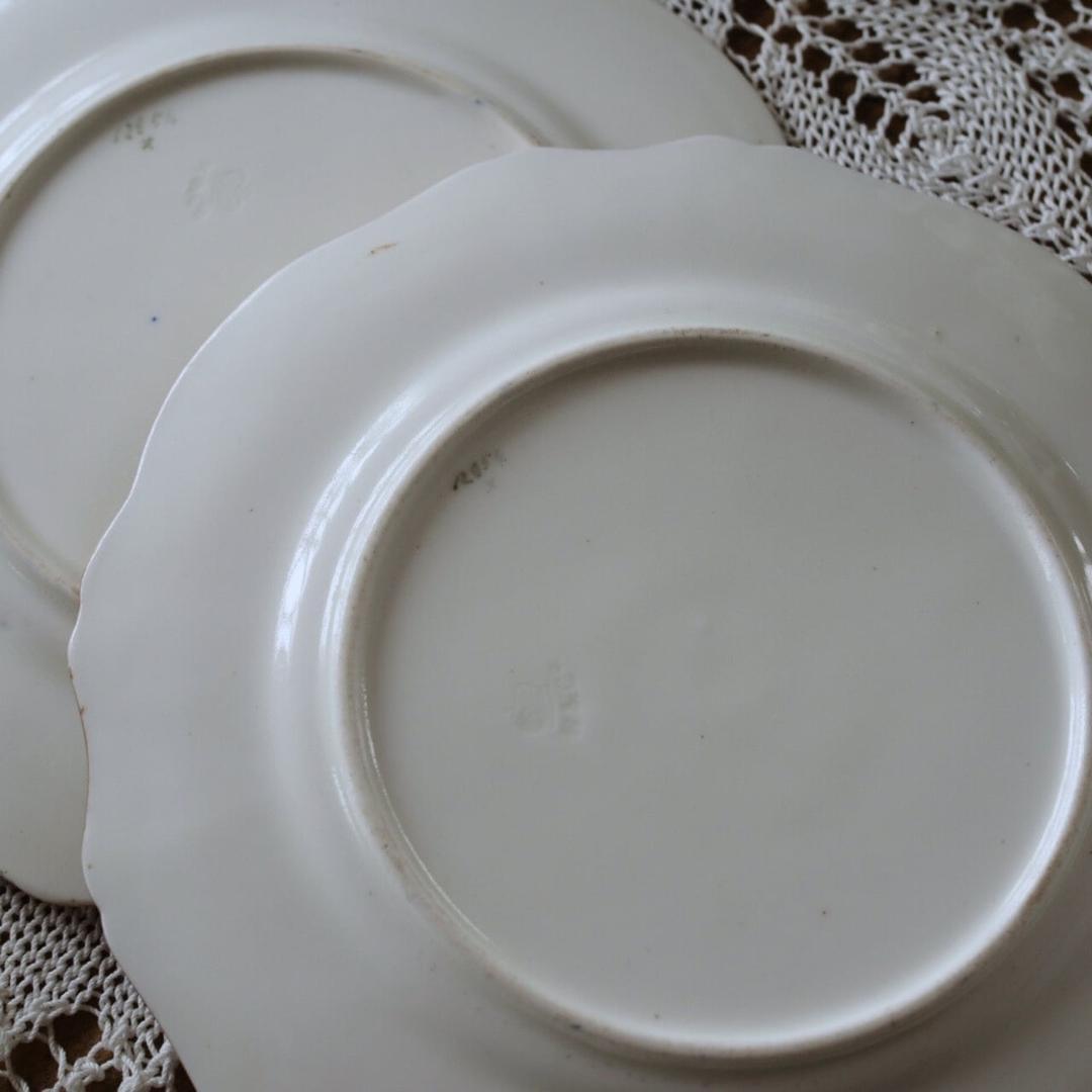 素敵　英国ハマースレイ　コバルト＆ゴールド　ローズ　プート２枚　F3