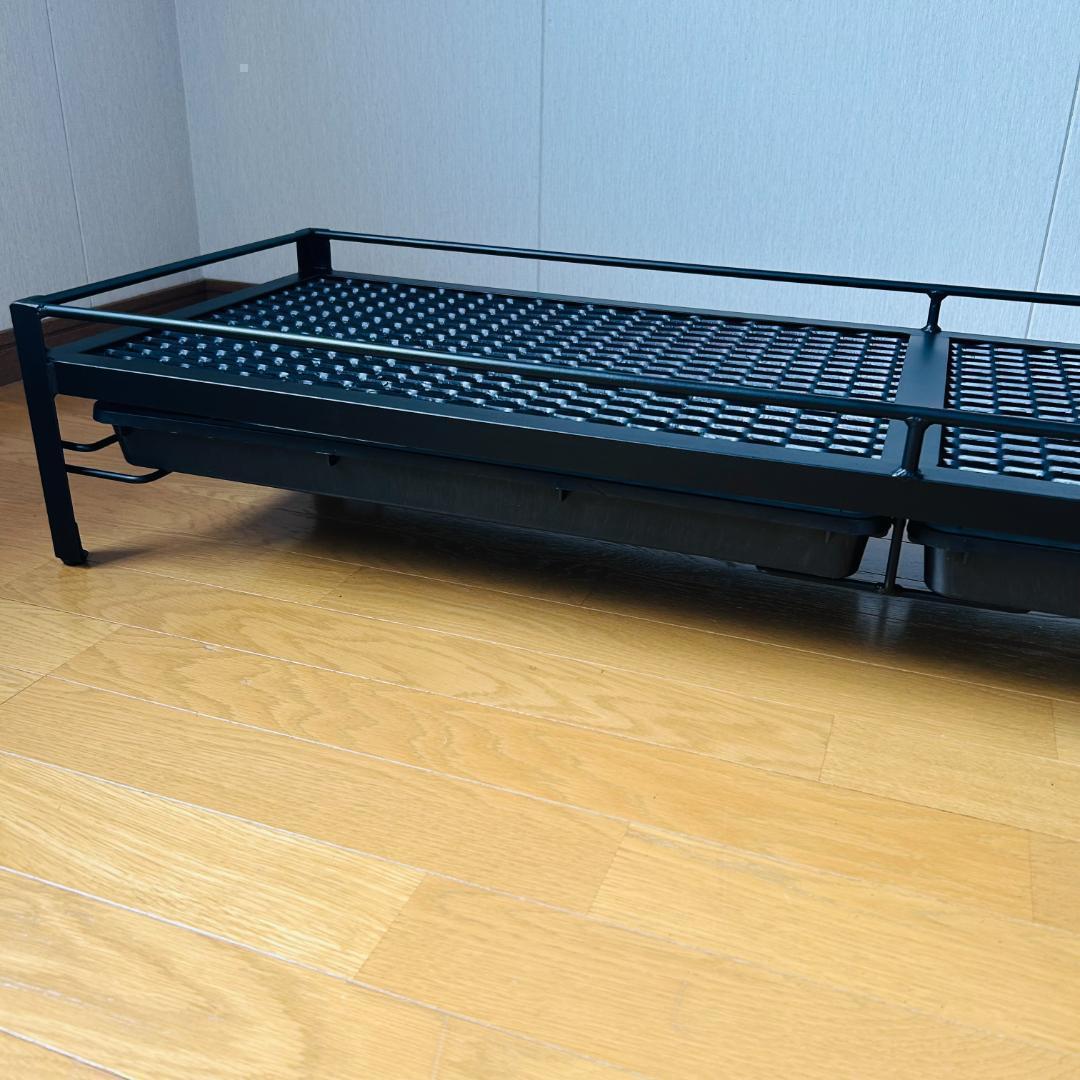 植物棚　シェルフ　アガペラック 124cm x 41cm ダブル受け皿仕様