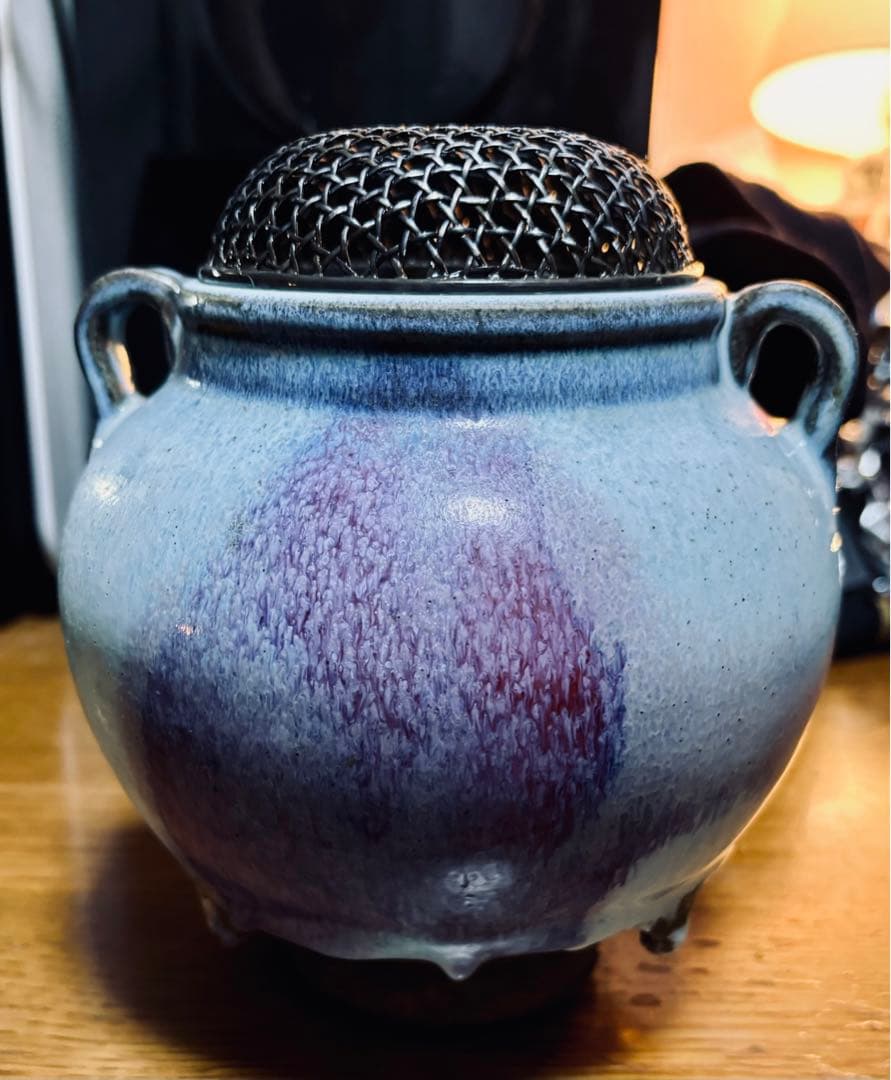 ☆美しい青のグラデーション香炉陶器☆