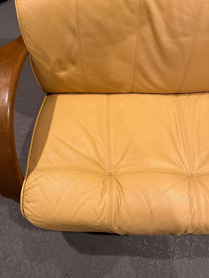 浜本工芸　高級本革仕様／2人掛けソファー