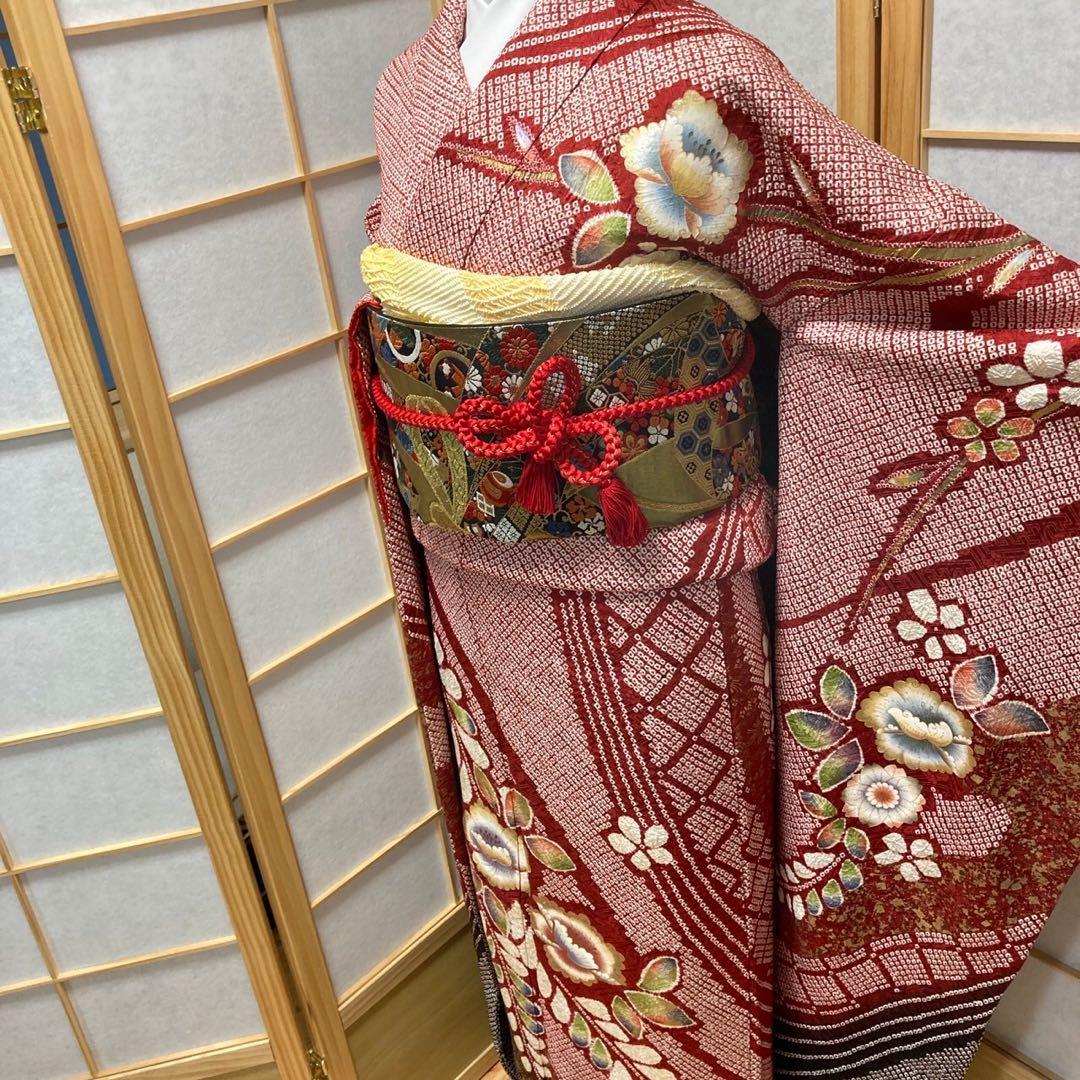 あきママ様［1205］振袖 絞り 金彩 成人式 卒業式 正絹 着物 袷