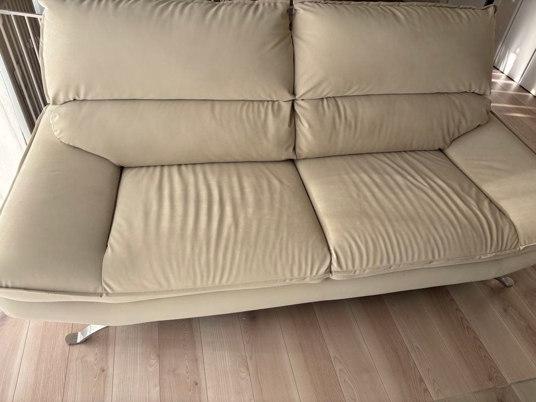 ニトリ　3人掛けソファ　Nシールド　アイボリー