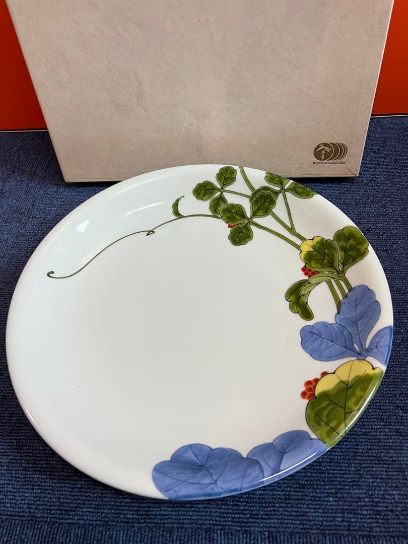 1317  其泉　染錦　木の実　大皿　31cm  未使用