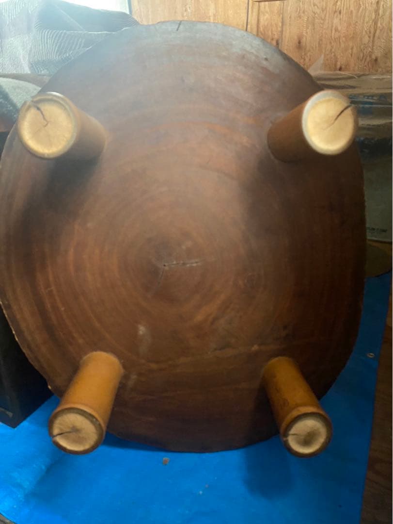 昭和　古家具 円形 円型 木製ちゃぶ台　ビンテージテーブル