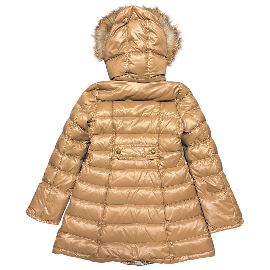 美品 バーバリー ブルーレーベル ラクーンファー ダウンコート フェザー 38