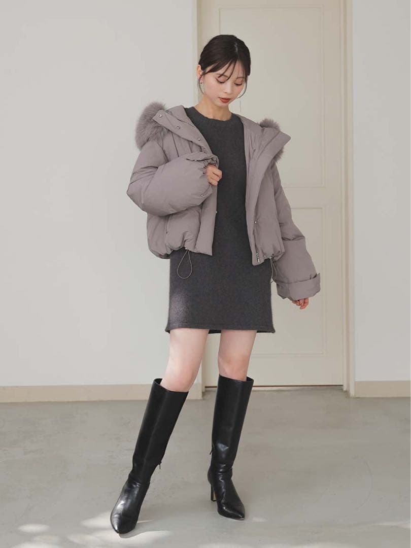 SNIDEL スナイデル 西川フードファーショートダウン