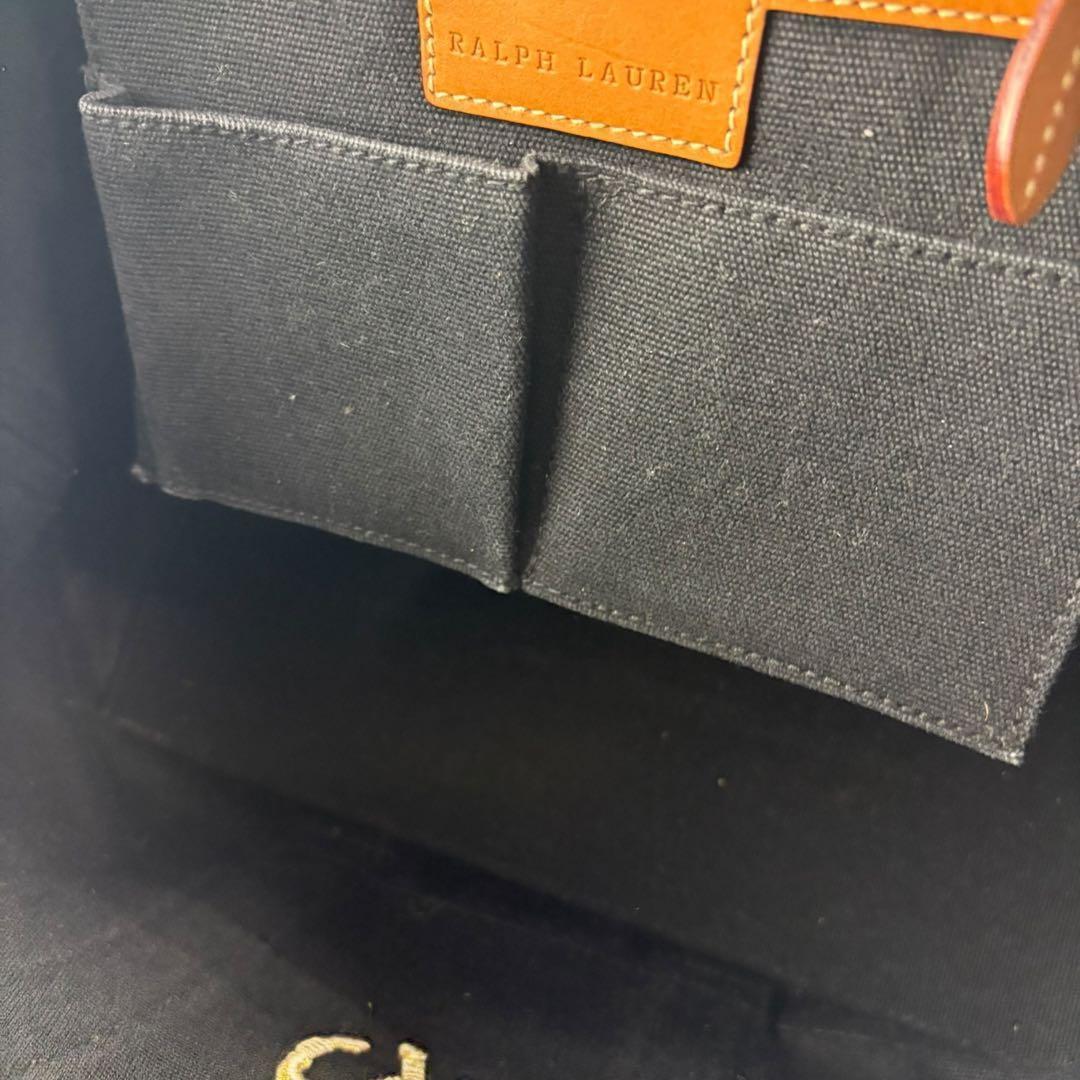 【美品】ラルフローレン トートバッグ　大容量　チャーム　A4可能　肩掛け I