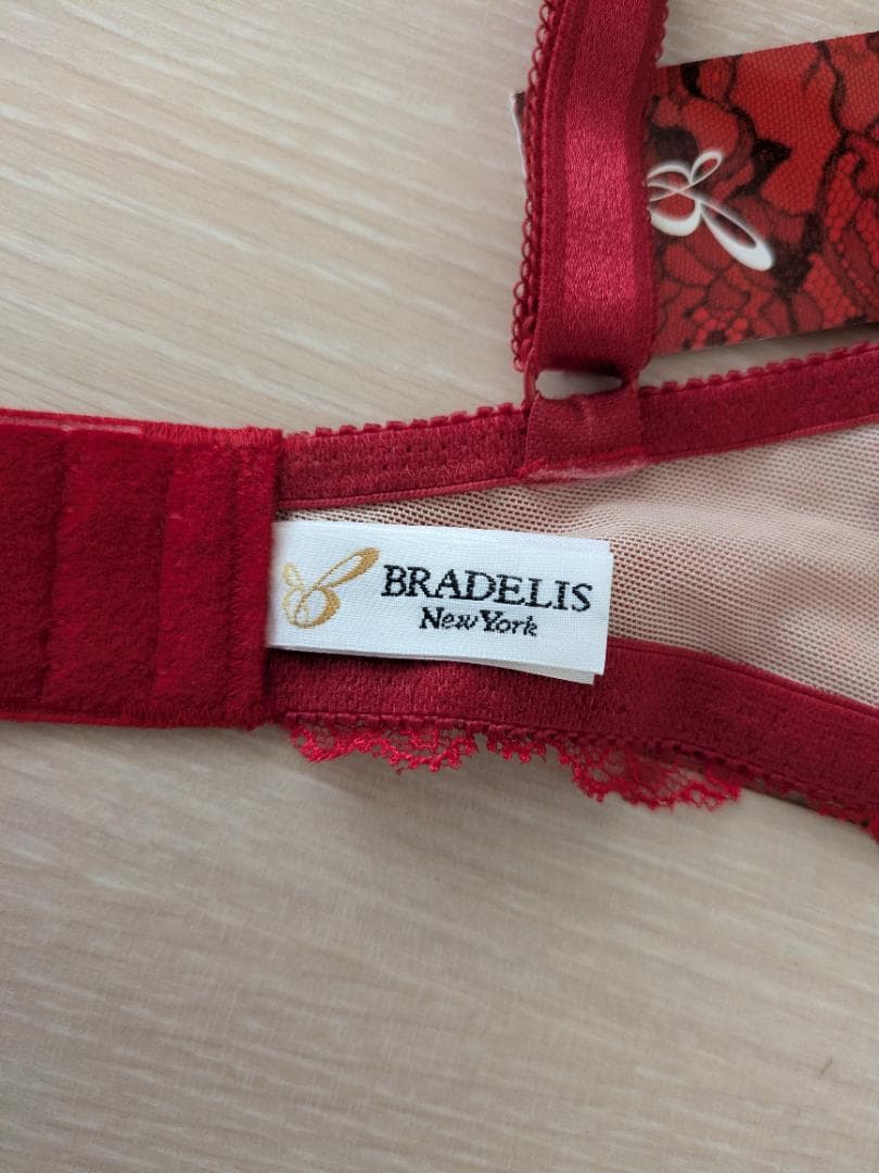新品タグ付 ブラデリスニューヨーク ジャクリーン ブラ＆ショーツ F65 M 赤