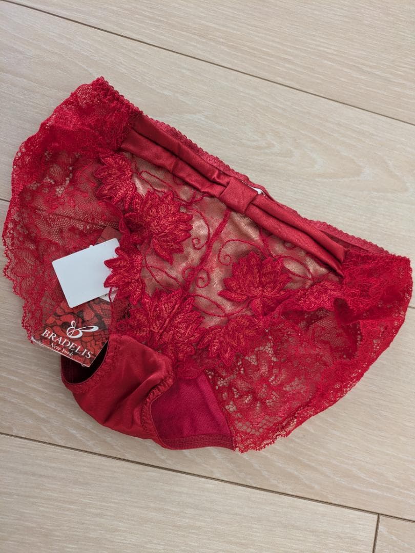 新品タグ付 ブラデリスニューヨーク ジャクリーン ブラ＆ショーツ F65 M 赤