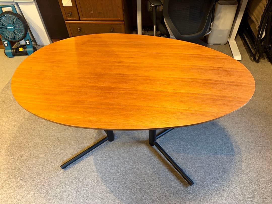 【ねこ】Actusアクタス　ブラウン楕円形ダイニングテーブル