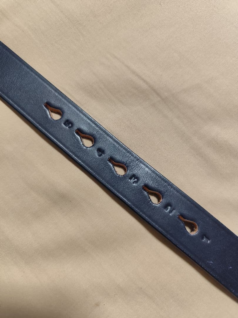 【希少】GLEN、ネイビー レザー ベルト