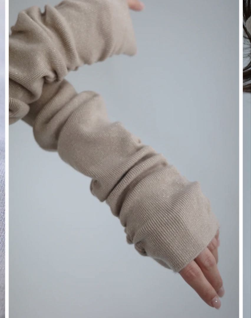 【新品】polaura ボリュームオフショルダーラメニット　beige タグ付き