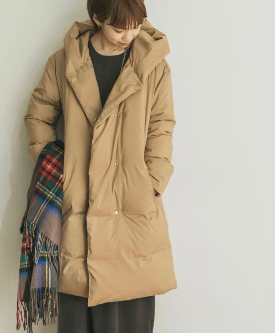 M*Y様 美品⁑アーバンリサーチ　ステッチレスフードダウン　ベージュ　ロングショ
