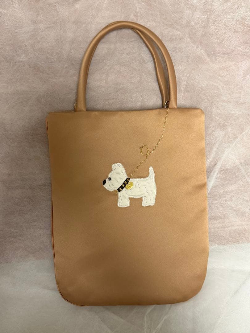 専用　Demodee アップリケ　サテントートバッグ　DOG