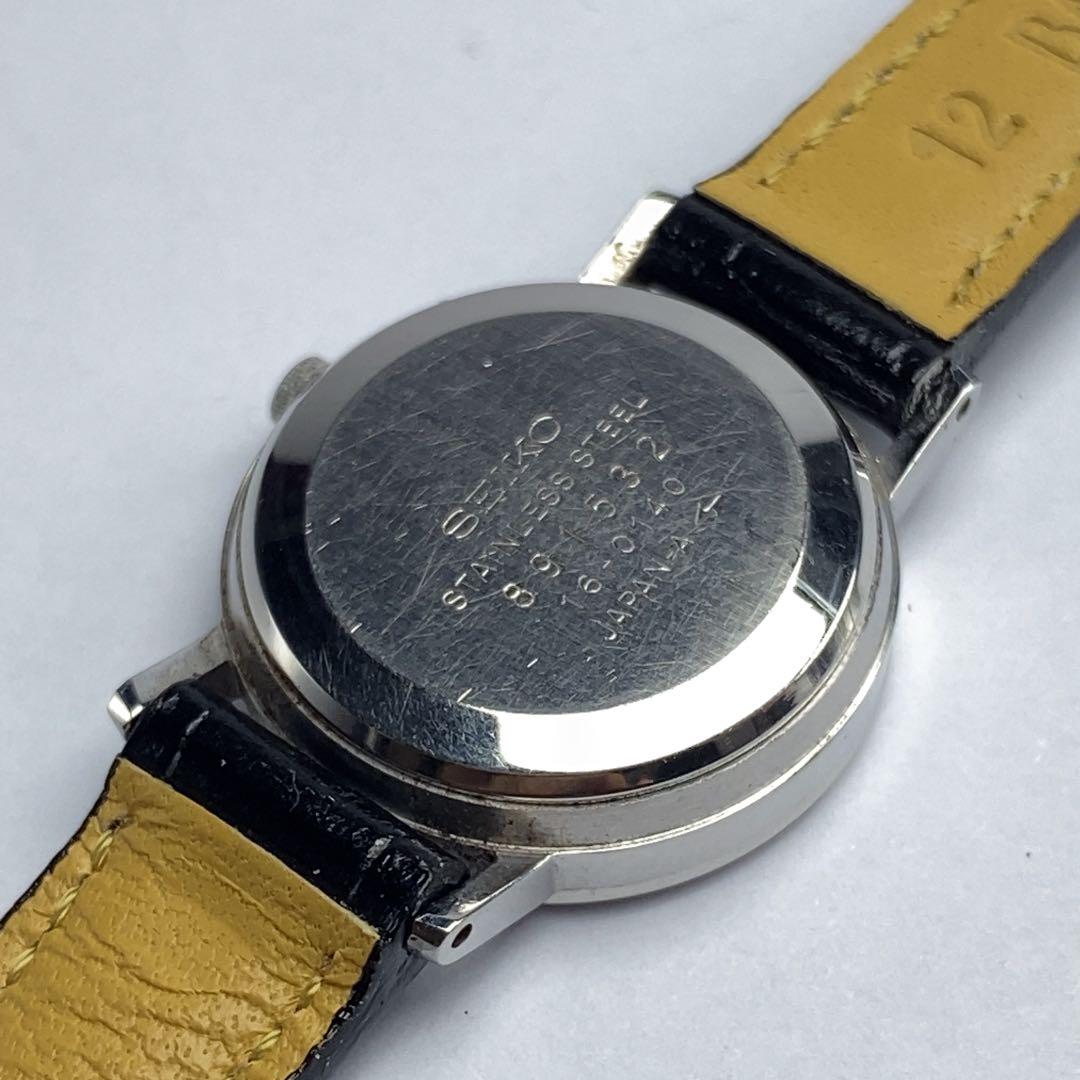 SEIKO QUARTZ 電池交換済 日本製 革ベルトBAMBI製新品