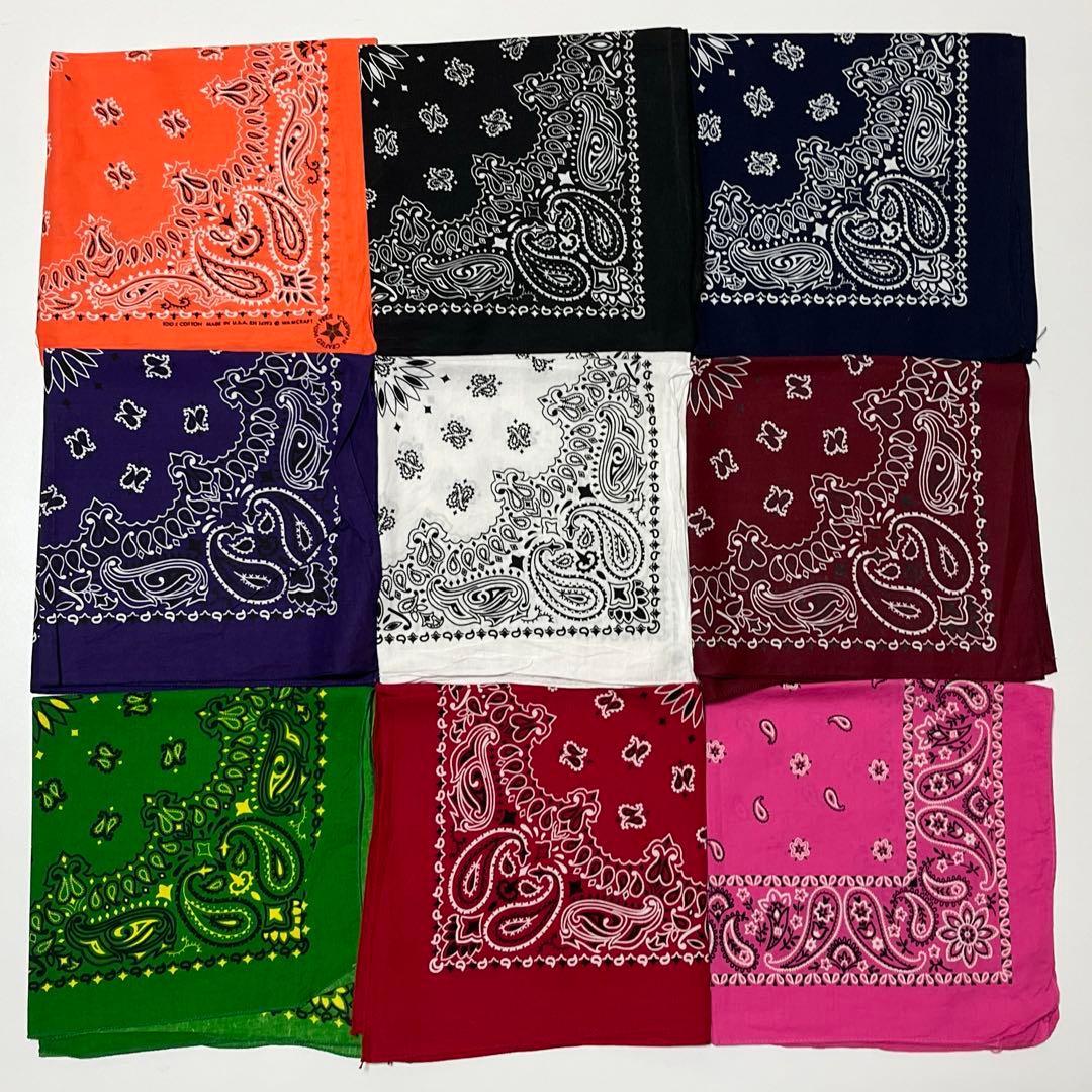 古着　US バンダナ　9枚まとめ売り　ヴィンテージ　ペイズリー　20