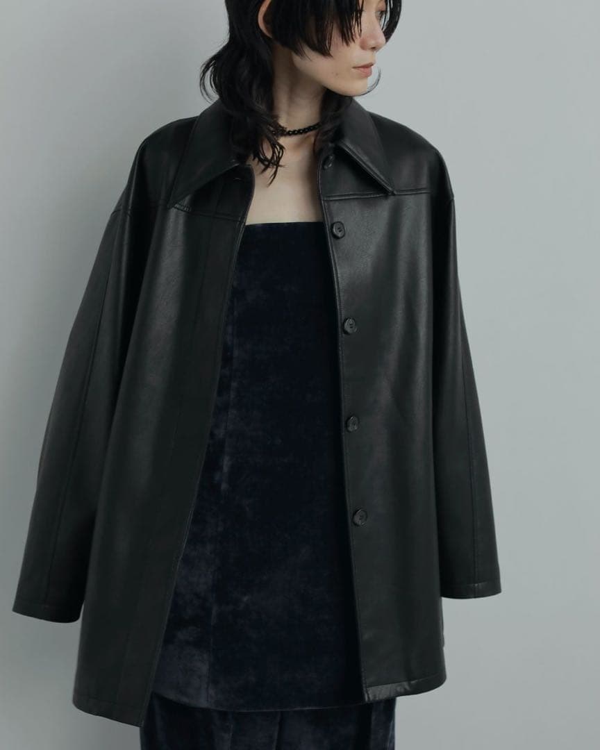 anuke Ecoleather Over Jacket 38 ブラック