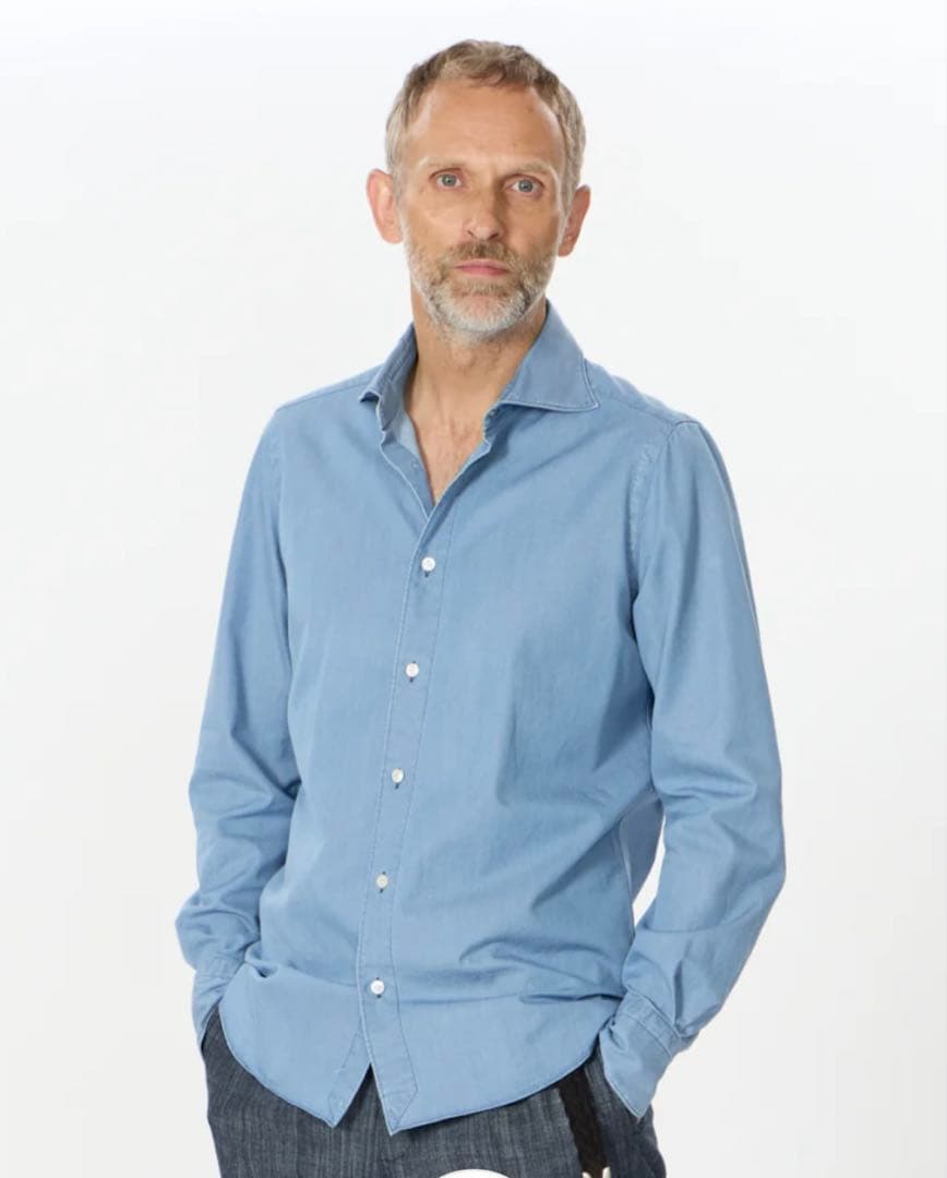 Finamore デニムシャツ/SIMONE(シモーネ) ユーズドブルー　XL