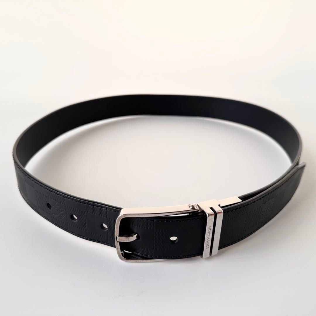 【極美品】ルイヴィトン サンチュール ダミエアンフィニ レザー ブラック