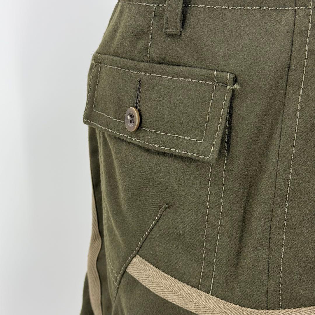 極美✨ sacai サカイ マーメイド スカート カーキ ミリタリー