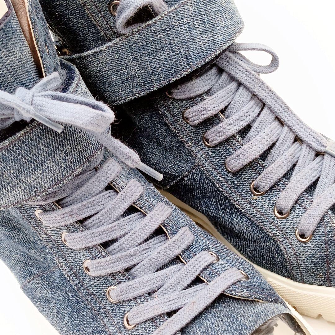 【美品】miumiu ミュウミュウ メタルキャップ デニム ハイカット 38