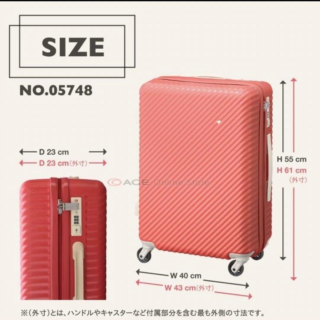 HaNTキャリーケース ストッパー付き TSAロック 47L カバー付き