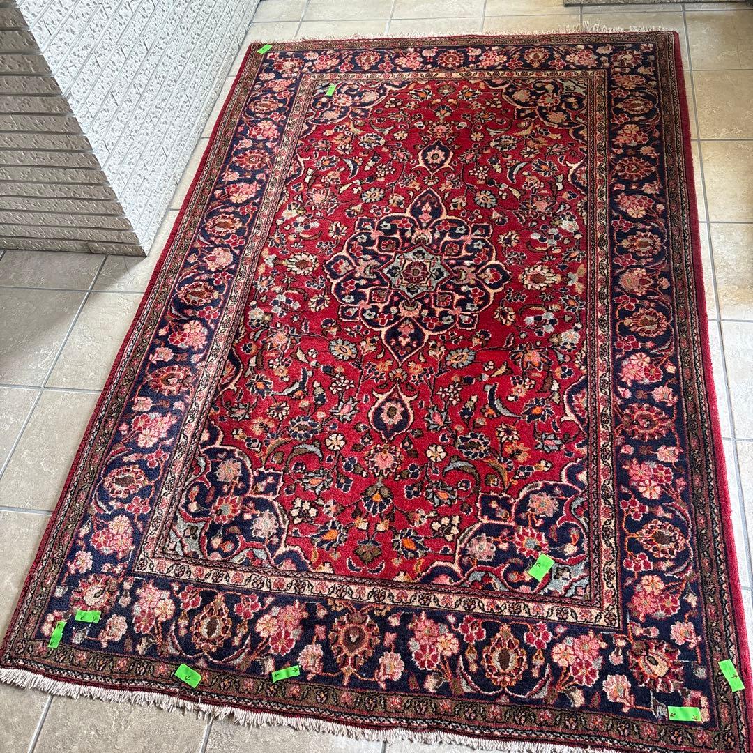 約206×134 ペルシャ絨毯　ヴィンテージ 検　キリム