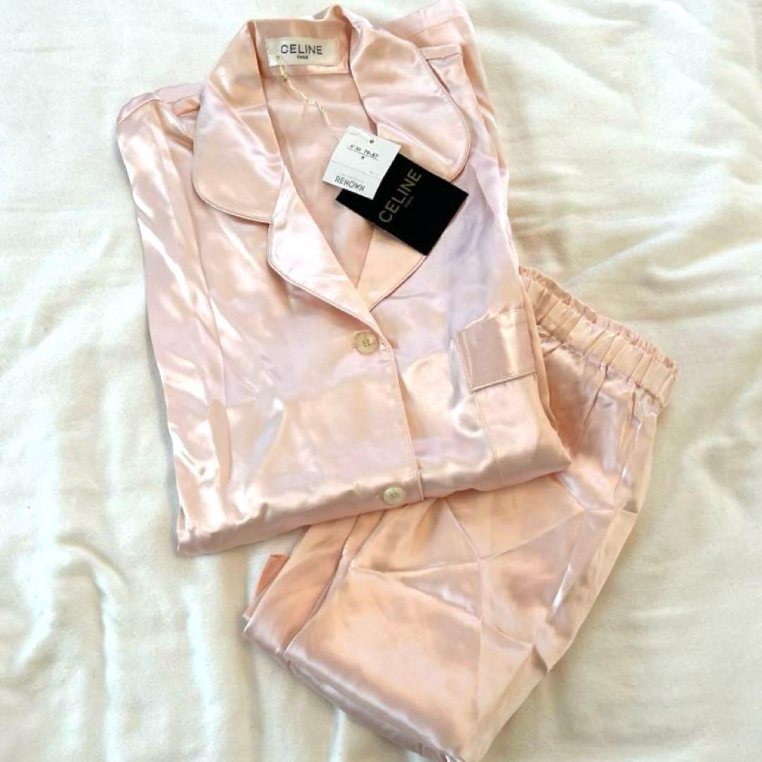 未使用タグ付き　CELINE セリーヌ　シルク100% パジャマ　Mサイズ