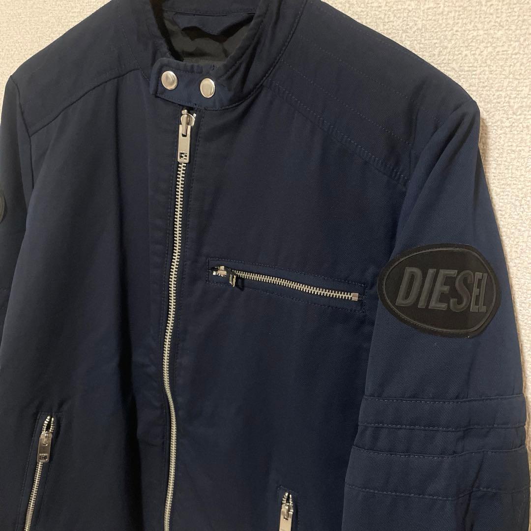 美品　DIESEL ディーゼル　シングルライダース　ナイロン　ネイビー　L