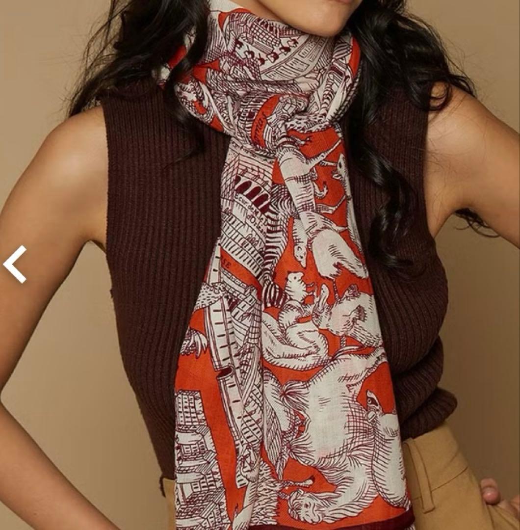 【INOUI EDITIONS】TURGOT ウールマフラー / ORANGE