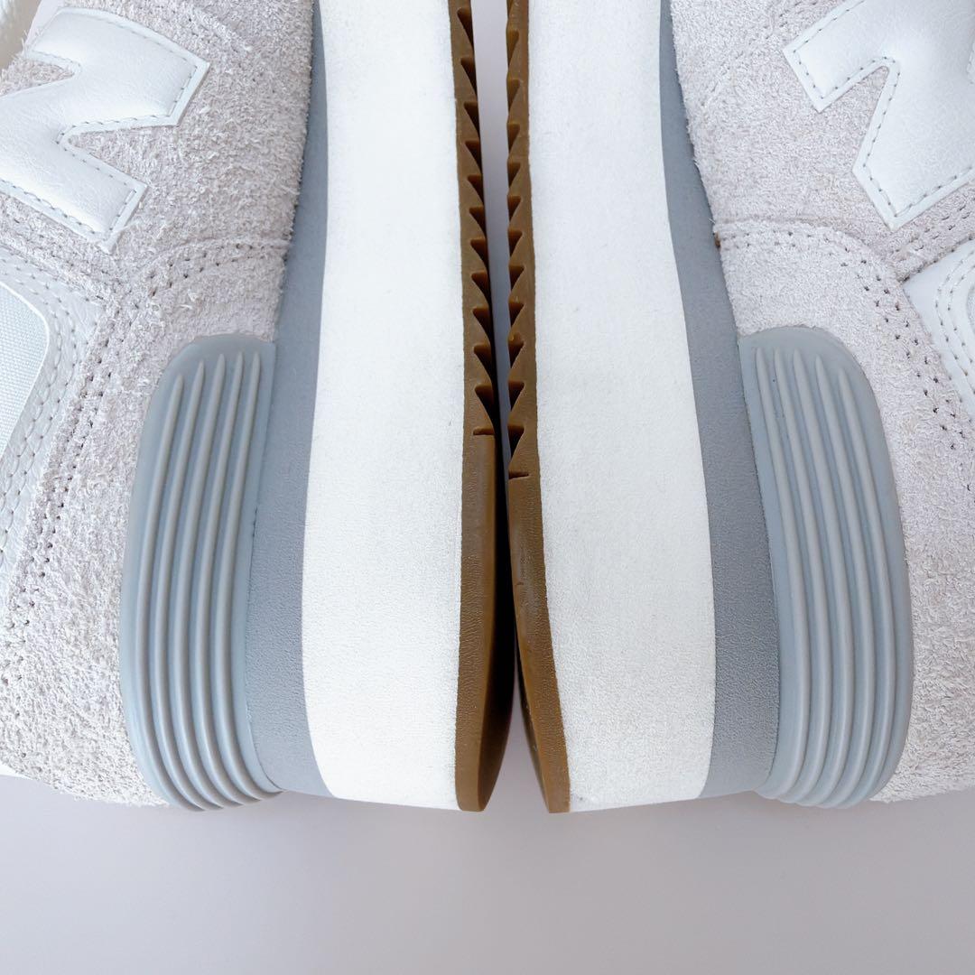 美品★New Balance 574 ホワイト スニーカー 厚底