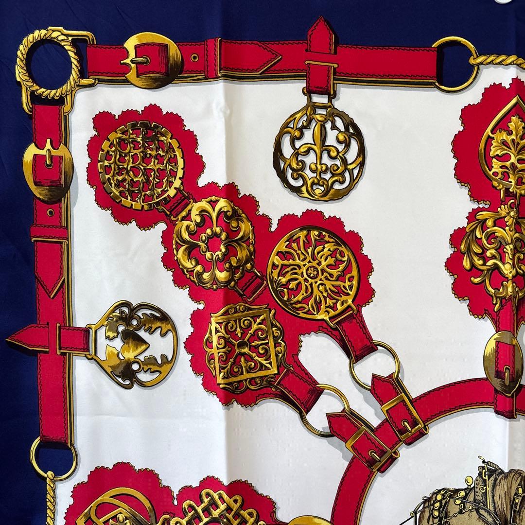 HERMES　エルメス　大判スカーフ　銅細工　5673