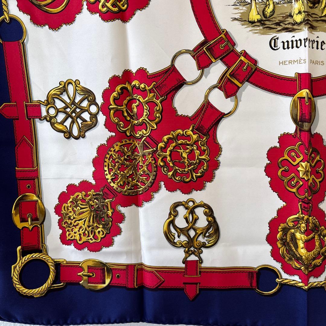 HERMES　エルメス　大判スカーフ　銅細工　5673