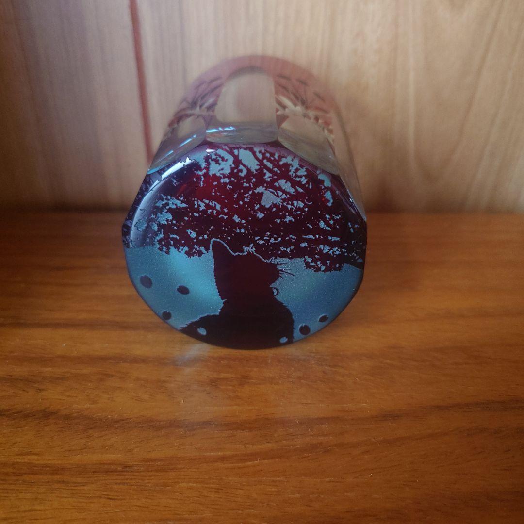 可夜硝子　猫切子　桜猫