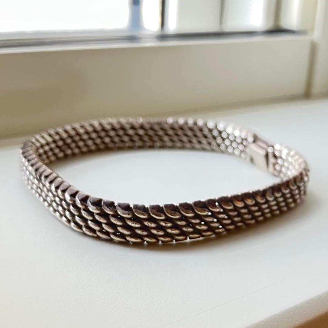 シルバー925 メッシュブレスレット ヴィンテージ