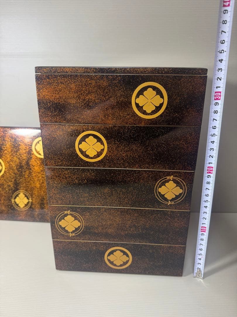 2088 輪島塗り　沈金重箱　金蒔絵　蓋2枚　5重　高級