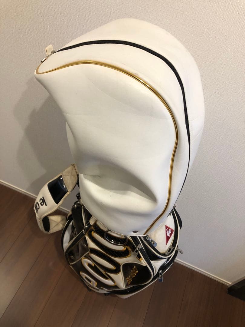 le coq sportif キャディバッグ ホワイト/ブラック　ゴールド