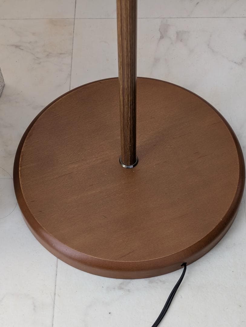 90年代 ビンテージ ファブリックシェード×ウッド スタンド フロアライト 美品