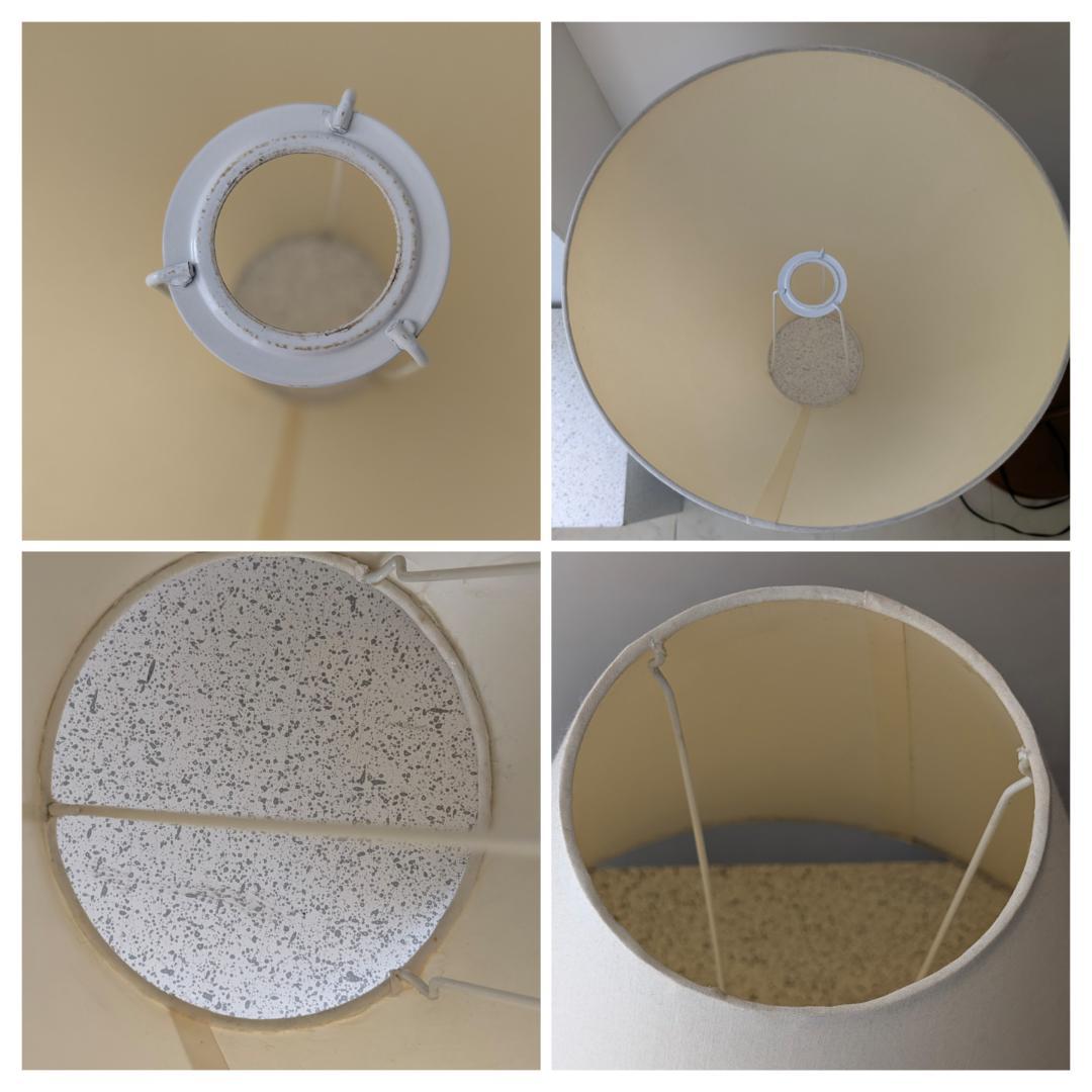 90年代 ビンテージ ファブリックシェード×ウッド スタンド フロアライト 美品