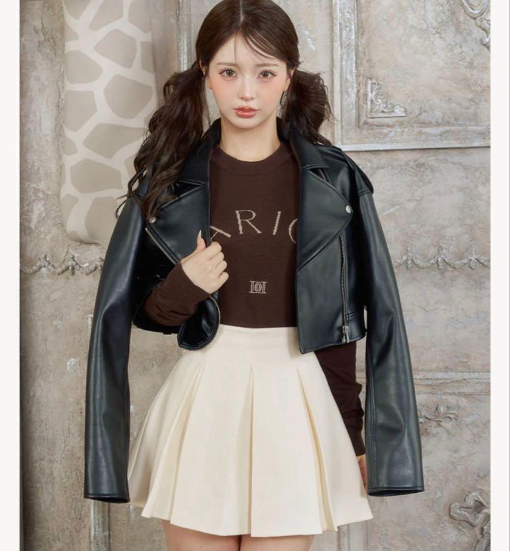 Darich ダーリッチ　ドロップショートライダースジャケット