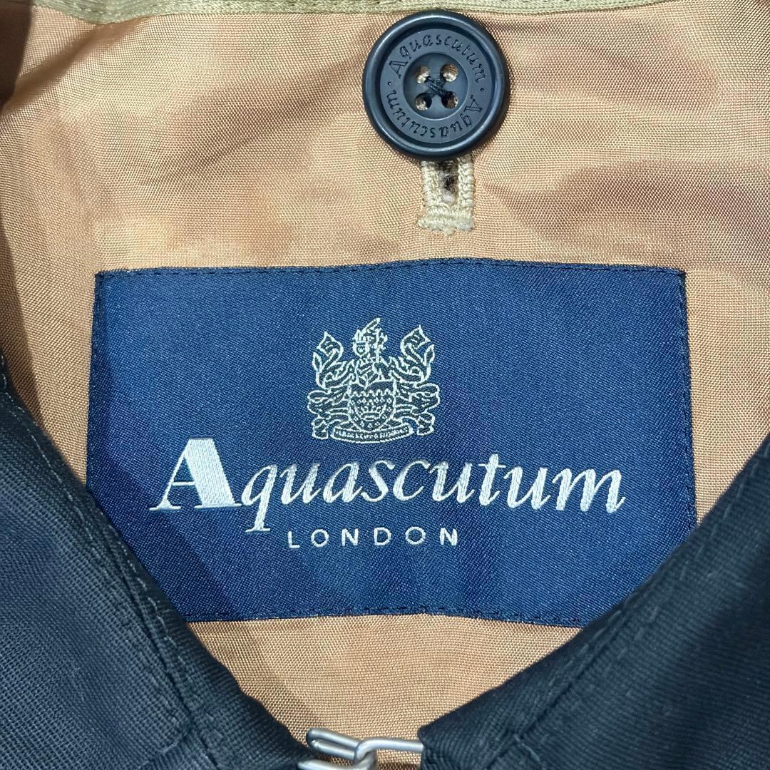 【美品】アクアスキュータム ステンカラーコート ロング ベルト ライナー 黒 S