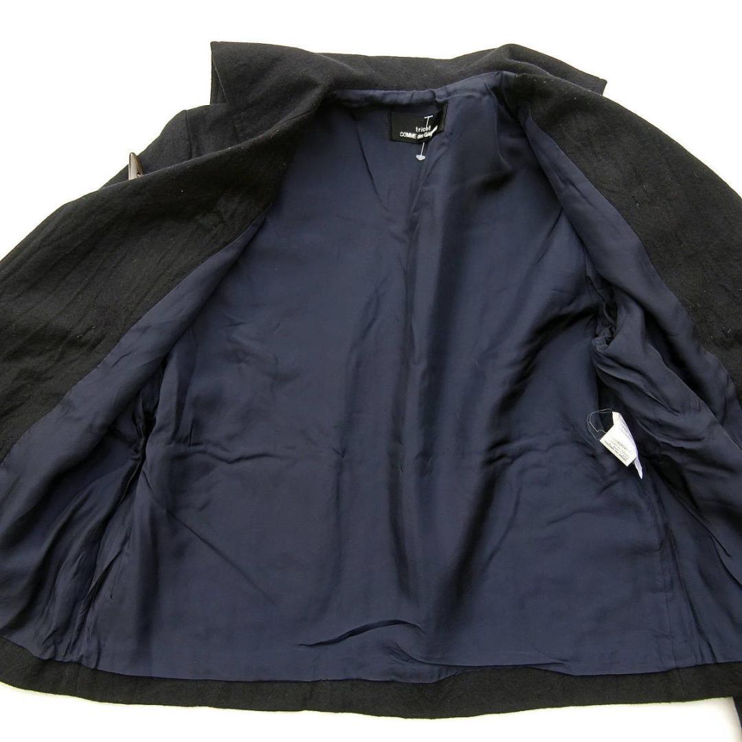 AD1992トリココムデギャルソン) セーラーカラーショート丈ダッフルコート黒
